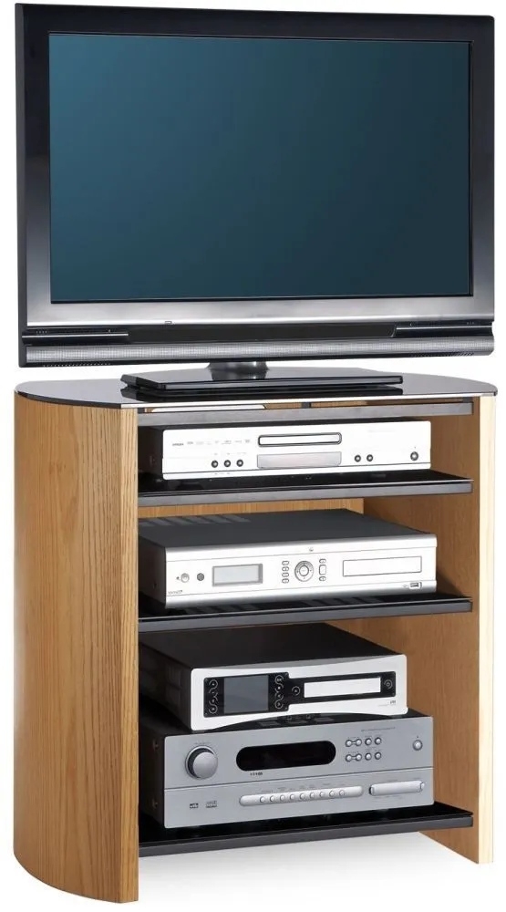 Product photograph of Alphason Finewoods Light Oak Hifi Lcd Stand - Fw750 4-lo from Choice Furniture Superstore.